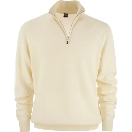 Cashmere Zip Turtleneck Sweater,Kaschmir-Zip-Turtleneck-Pullover mit hohem Kragen - Fedeli - Modalova