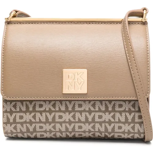 Leder Crossbody Tasche , Damen, Größe: ONE Size - DKNY - Modalova