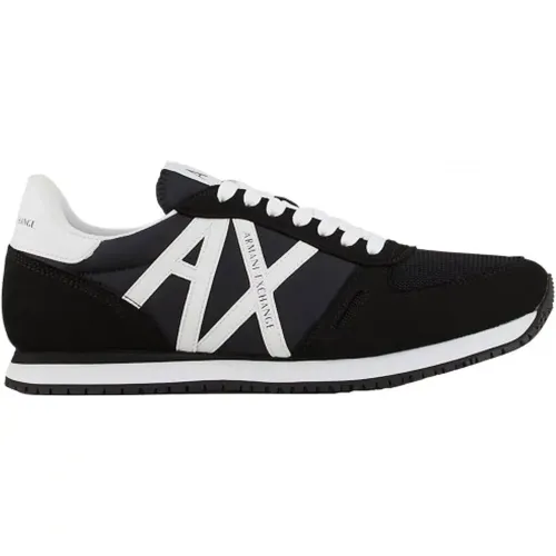 Schwarze und weiße Laufschuhe Xux017 Xcc68 K489 , Herren, Größe: 44 EU - Armani Exchange - Modalova