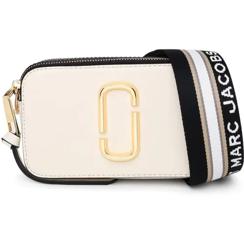 Tracolla Snapshot in pelle crema , female, Sizes: ONE SIZE - Marc Jacobs - Modalova