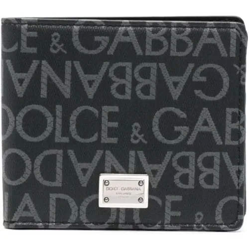 Faltbare Brieftasche mit Jacquard-Logo,Jacquard Geldbörse - Dolce & Gabbana - Modalova