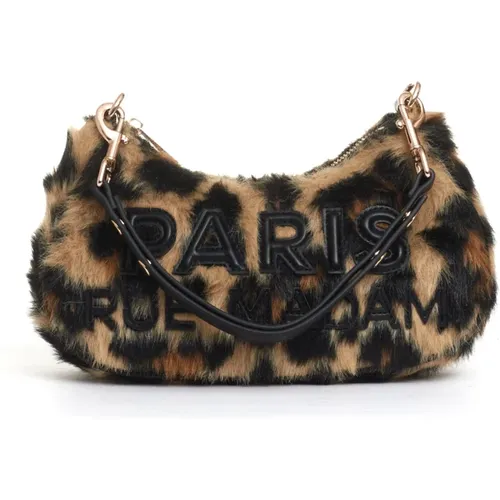 Leopard Ecofur Hobo Bag , female, Sizes: ONE SIZE - Rue Madame - Modalova