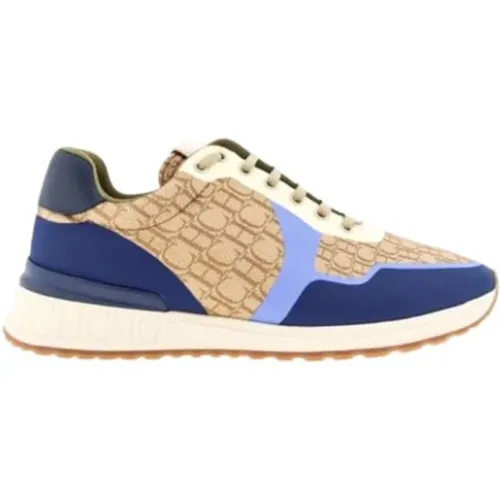 Canvas Beige und Navy Blue Sneakers , Herren, Größe: 43 EU - Carolina Herrera - Modalova