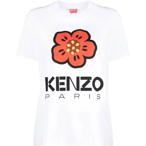 Blumenprint T-Shirt , Damen, Größe: L - Kenzo - Modalova
