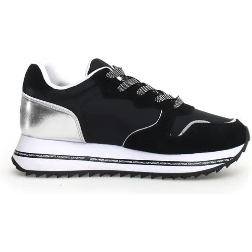Schwarze Pailletten Sneakers , Damen, Größe: 39 EU - W6Yz - Modalova