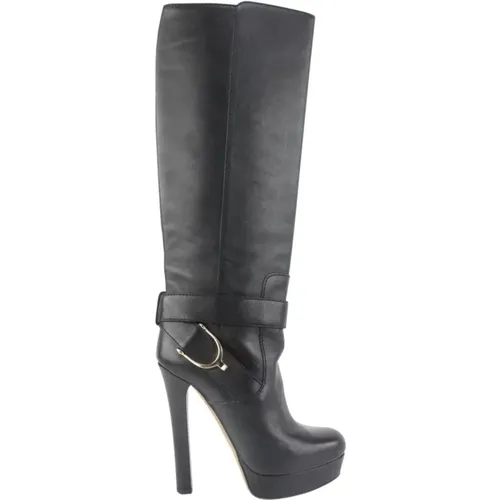 Vintage Leather Boots , female, Sizes: 2 1/2 UK - Gucci Vintage - Modalova