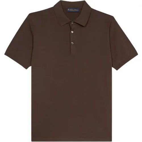 Braunes Baumwoll-Poloshirt , Herren, Größe: L - Brooks Brothers - Modalova