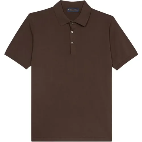 Braunes Baumwoll-Poloshirt , Herren, Größe: S - Brooks Brothers - Modalova