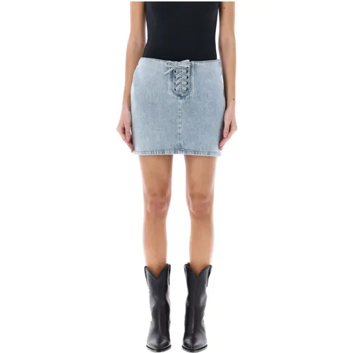 Laced Denim Mini Skirt , female, Sizes: XS, M - Rotate Birger Christensen - Modalova
