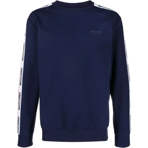 Logo Sweater Navy , male, Sizes: XL, L, M, S - Moschino - Modalova