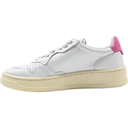 White Leather Bubble Sneakers , female, Sizes: 4 UK - Autry - Modalova