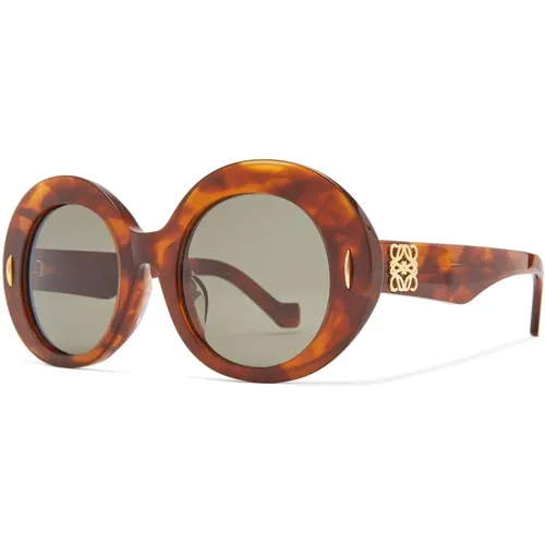 Anagram Sunglasses Green Havana Frame , female, Sizes: 50 MM - Loewe - Modalova