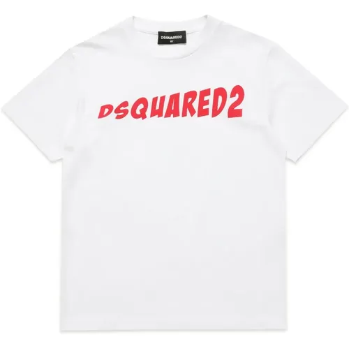 Locker geschnittenes T-Shirt mit Wroom-Style Logo - Dsquared2 - Modalova