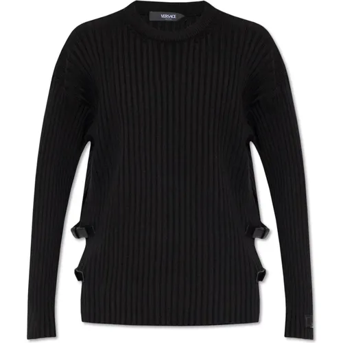 Ribbed sweater , male, Sizes: L - Versace - Modalova