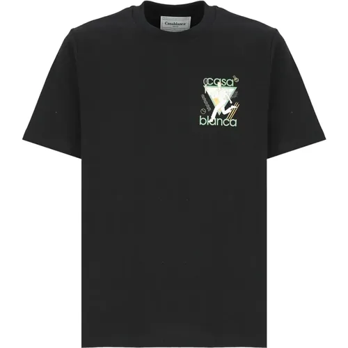 Le Jeu Schwarzes Baumwoll-T-Shirt für Männer , Herren, Größe: S - Casablanca - Modalova