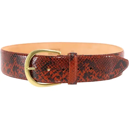 Leather Snake Print Belt , female, Sizes: 90 CM - Laurence Bras - Modalova