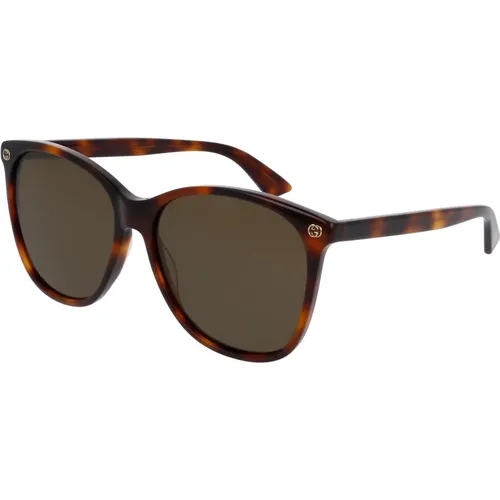 Havana/Brown Sunglasses , female, Sizes: 58 MM - Gucci - Modalova