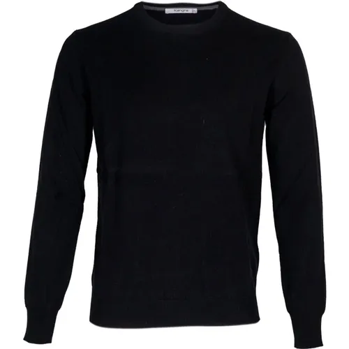 Men's Crewneck Sweater. Long Sleeve. Wool & Cashmere Blend. , male, Sizes: XL, S, L - Kangra - Modalova