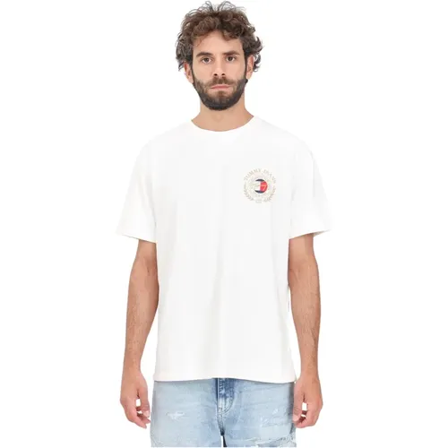 Kurzarm Logo Print T-Shirt , Herren, Größe: L - Tommy Jeans - Modalova