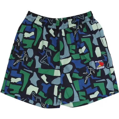 Mineral Blue All Over Print Shorts , Herren, Größe: S - Puma - Modalova