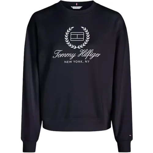 Flag Script Sweatshirt , Herren, Größe: S - Tommy Hilfiger - Modalova