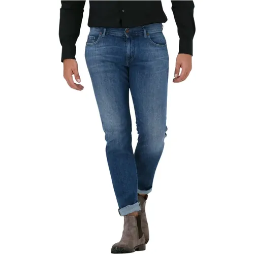 Slim Fit Denim Jeans Blau , Herren, Größe: W34 L34 - Alberto - Modalova
