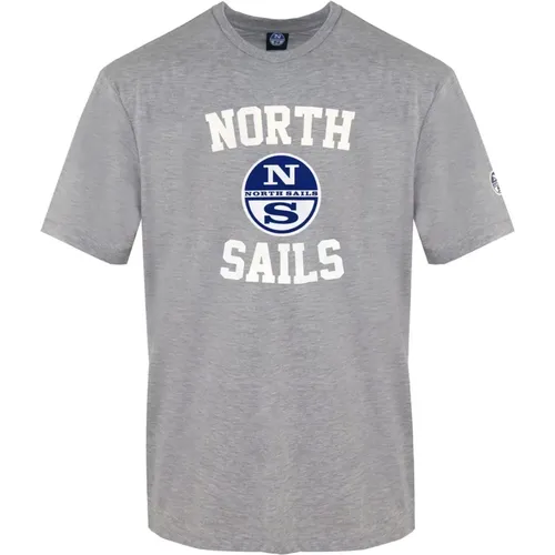 Front Print Crewneck T-Shirt , Herren, Größe: S - North Sails - Modalova