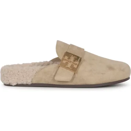 Shearling Mule Flat Shoes , female, Sizes: 4 1/2 UK, 4 UK, 2 1/2 UK, 6 UK, 7 UK, 3 1/2 UK, 5 UK, 3 UK, 5 1/2 UK - TORY BURCH - Modalova