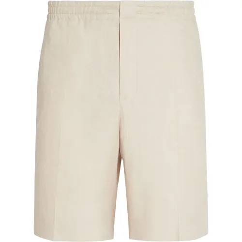 Linen Shorts with Pockets , male, Sizes: M, L - Ermenegildo Zegna - Modalova