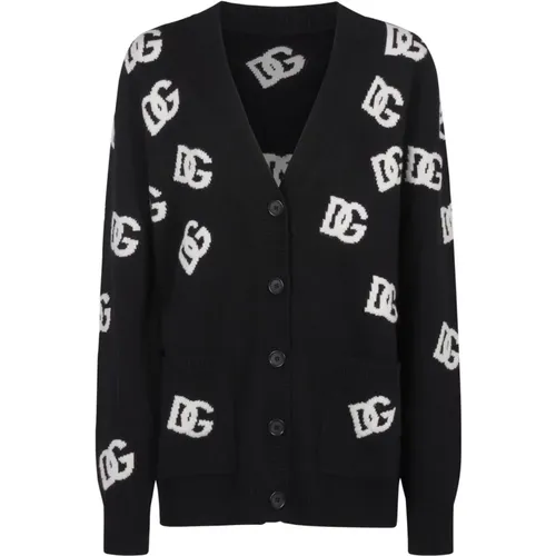 Schwarze Cardigan Pullover mit Knöpfen - Dolce & Gabbana - Modalova