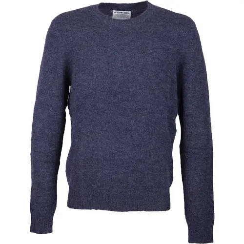 Marineblauer Herrenpullover aus Lambswolle , Herren, Größe: S - MC2 Saint Barth - Modalova