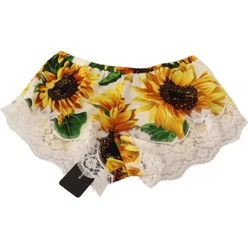 DG White Sunflower Lace Lingerie Underwear , female, Sizes: S, XL - Dolce & Gabbana - Modalova