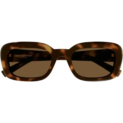 Monogram Pearl Oval Sunglasses , female, Sizes: ONE SIZE - Saint Laurent - Modalova