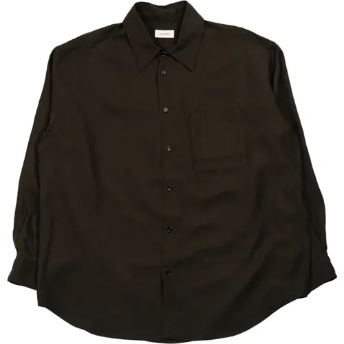 Langarmhemd mit Doppeltasche in Schwarz , Herren, Größe: M - Lemaire - Modalova