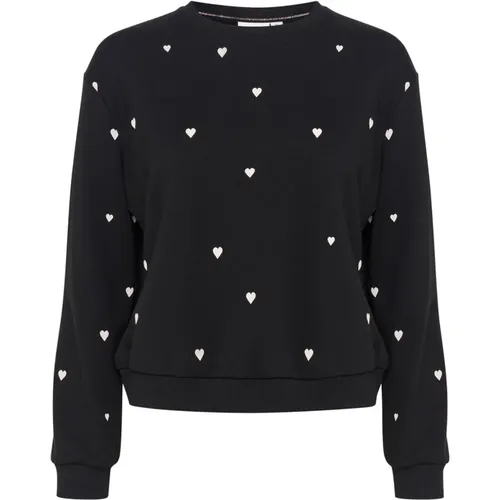 Schwarzer Ice Harts Sweatshirt - Saint Tropez - Modalova