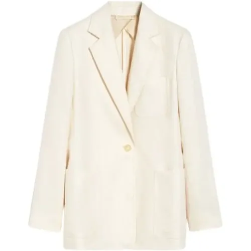 Ivory Linen Blazer Jacket , female, Sizes: XS, M, S - Max Mara - Modalova