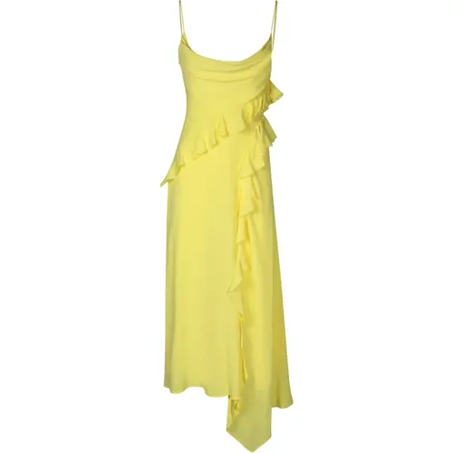 Asymmetric Ruffles Dress , female, Sizes: S, 2XS - Msgm - Modalova