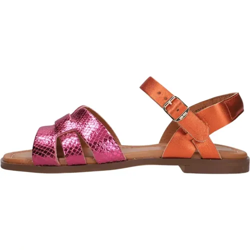 Orange Leder Sandalen Stilvolles Modell , Damen, Größe: 37 EU - Red Rag - Modalova