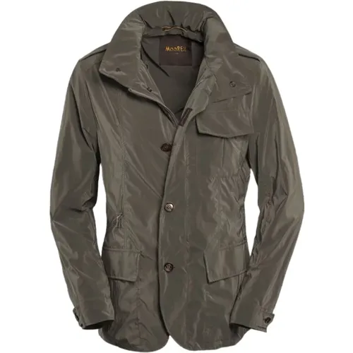 Leichte Jacke,Iridescent Field Jacket mit Versteckter Kapuze,Sahara-Jacke mit aufgesetzten Taschen - Moorer - Modalova