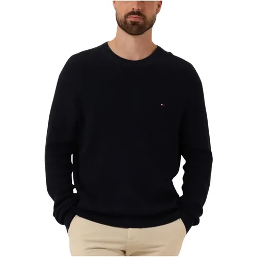 Herren Rundhals Strickpullover mit Struktur , Herren, Größe: 2XL - Tommy Hilfiger - Modalova