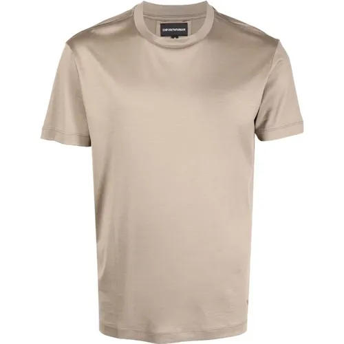 Lyocell/Cotton T-Shirt, 70% Lyocell, 30% Cotton , male, Sizes: S, M, L - Emporio Armani - Modalova