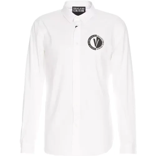 Weißes Hemd mit Logo-Print für Herren - Versace Jeans Couture - Modalova