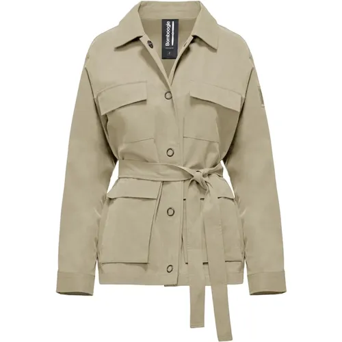 Cotton/Tencel Gabardine Safari Jacket , female, Sizes: XS, S, M, L - BomBoogie - Modalova