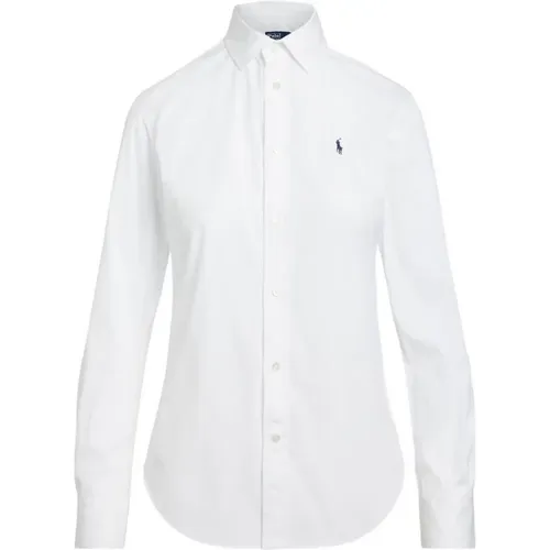 Weiße Stretch-Hemd , Damen, Größe: 2XL - Ralph Lauren - Modalova