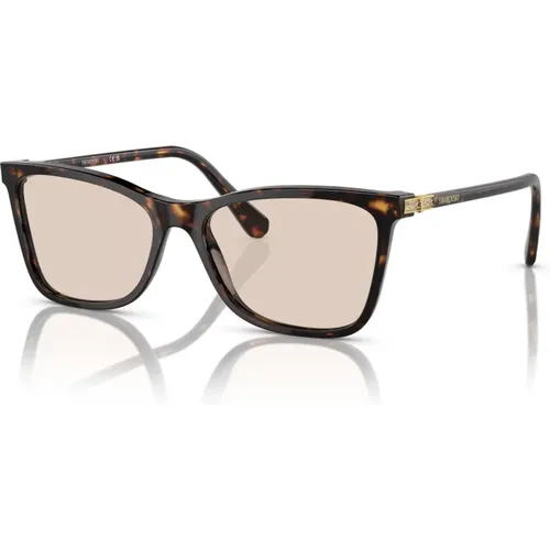 Dark Havana/Light Sunglasses SK 6004 , female, Sizes: 55 MM - Swarovski - Modalova