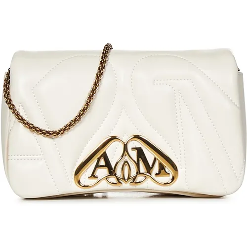 Ivory Quilted Seal Shoulder Bag , female, Sizes: ONE SIZE - alexander mcqueen - Modalova