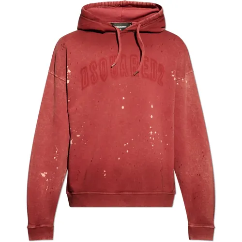 Hoodie mit einem 'vintage' Effekt , Herren, Größe: 2XL - Dsquared2 - Modalova