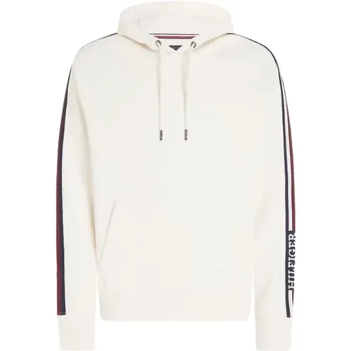 Men's Striped Hoodie with Global Sleeves , male, Sizes: L, S - Tommy Hilfiger - Modalova