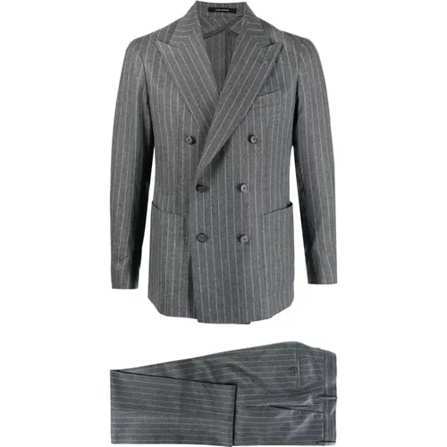 Grey Pinstripe Suit , male, Sizes: M, XL, L - Tagliatore - Modalova