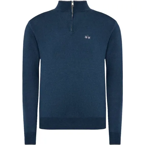 Halb-Zip Bestickter Pullover , Herren, Größe: XL - LA MARTINA - Modalova